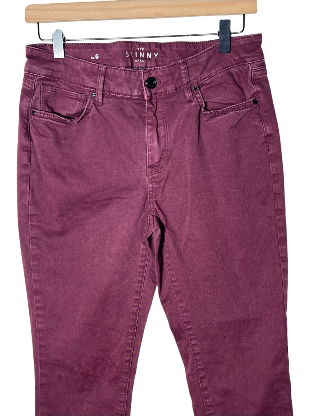 White house black market plum purple skinny ankle jeans size 6 B133 - Picture 2 of 7